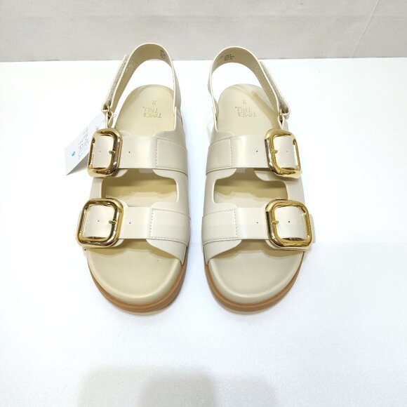 Time And Tru Dad Buckle Slingback Sandal Size 9 Bone Color Adjustable Strap NWT - Picture 3 of 10